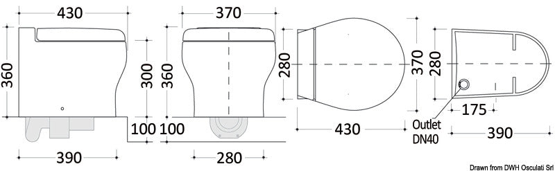 Tecma WC Tecma Elegance Short 2G 12 Volt Deep Bowl con Bidet integrato - AmerigoStore