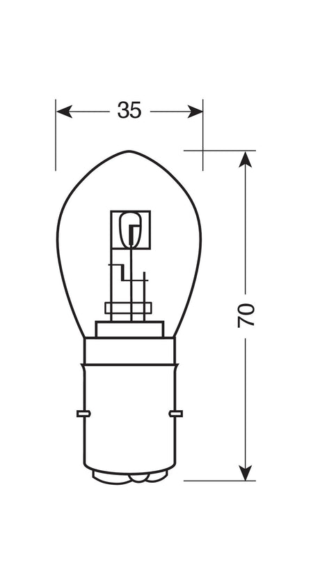 Lampa 12V Lampada 2 filamenti S2 asymmetric 35/35W BA20d 1 pz D/Blister 91517