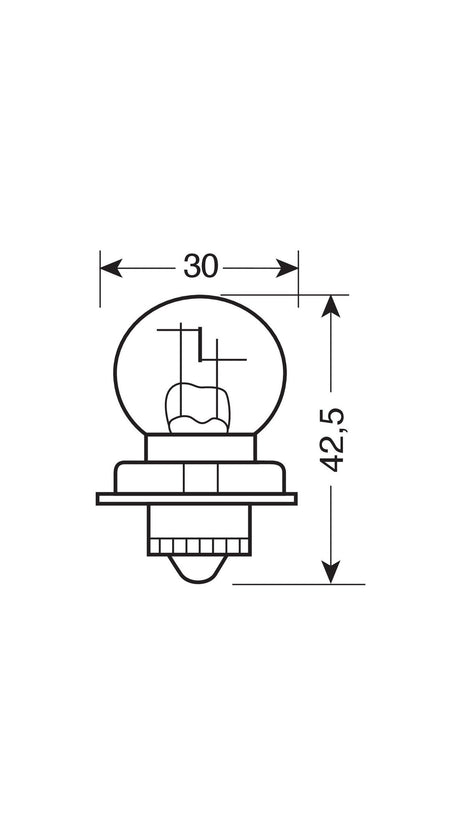Lampa 12V Lampada asimmetrica - S3 asymmetric - 15W - P26s - 1 pz - D/Blister 91518