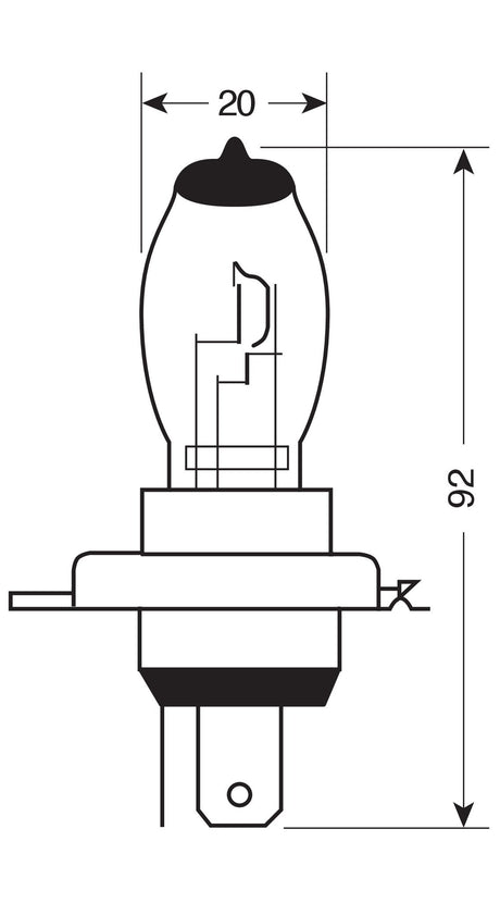 Lampa 24V Lampada alogena Xenium Race - (H4) - 90/100W - P43t - 2 pz - D/Blister 98297