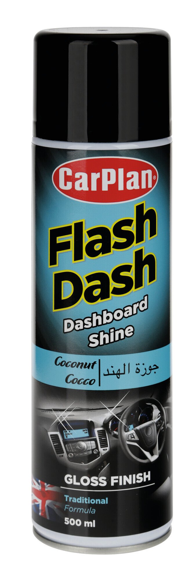 Carplan Flash Dash, pulitore per cruscotti, effetto lucido - 500 ml - Cocco