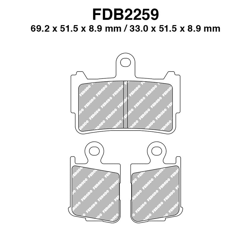 Ferodo Pastiglie freno Fdb2259St -4Pz per confezione FDB2259ST