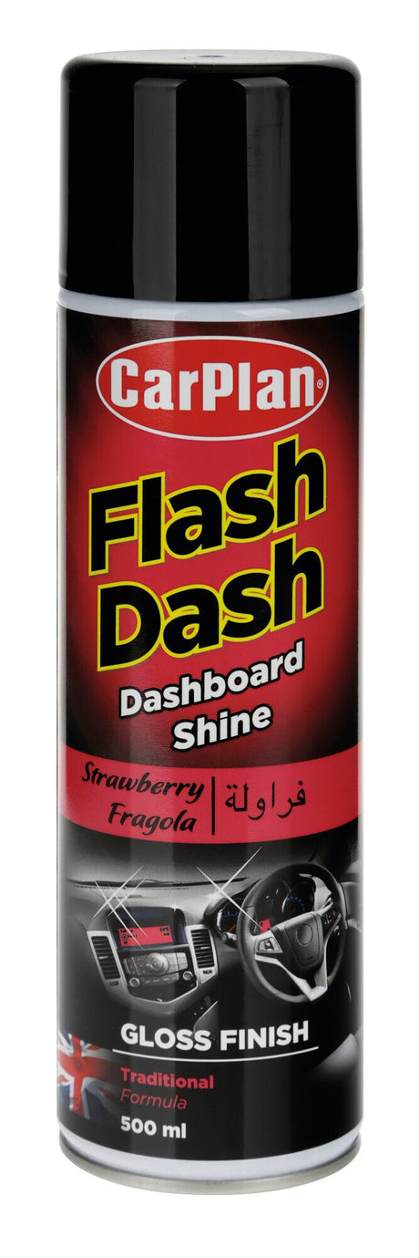 Carplan Flash Dash, pulitore per cruscotti, effetto lucido - 500 ml - Fragola