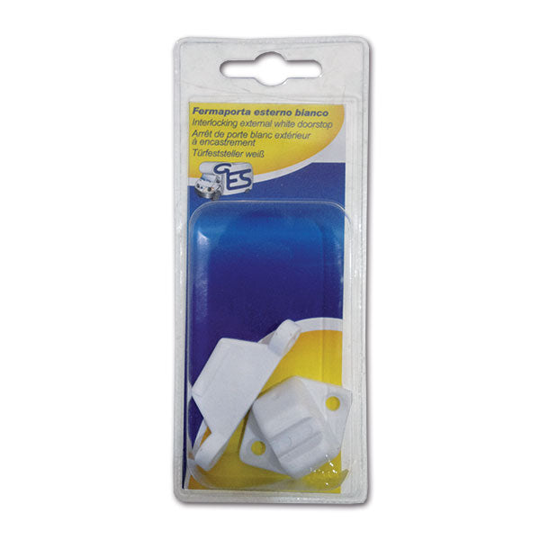 Fermaporta esterno bianco - blister 1 pezzo FER02 FER02C