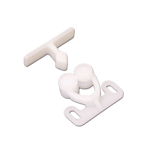 Tope de puerta blanco con 2 ruedas FER12B