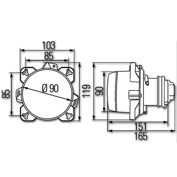 Faro delantero de luz de cruce Hella - H7