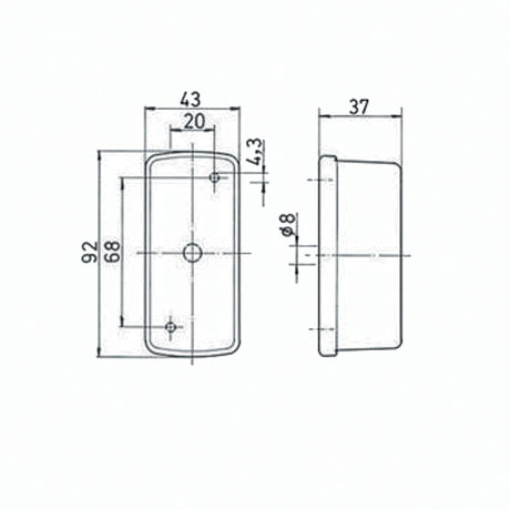 Luce ingombro bifacciale 3602C 8032793934448