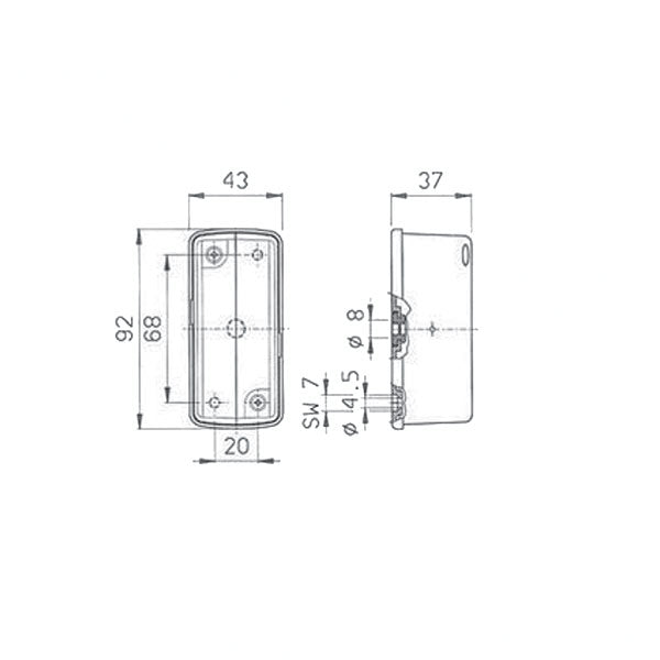 Luce ingombro bifacciale 3603 FNL3603