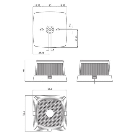 Fanale di ingombro quadrato posteriore FNL3801