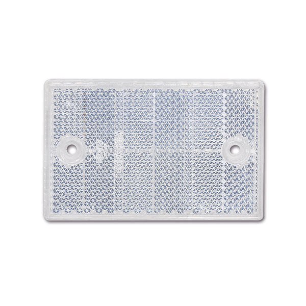 Catadiottro bianco 115 x 75 mm con fori FNL4211B