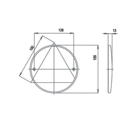 Catadiottro DR 110 diametro 155 con triangolo FNL4302