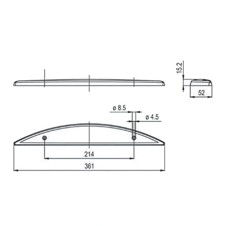 Terzo stop a LED mezzaluna rosso FNL8402 - AmerigoStore