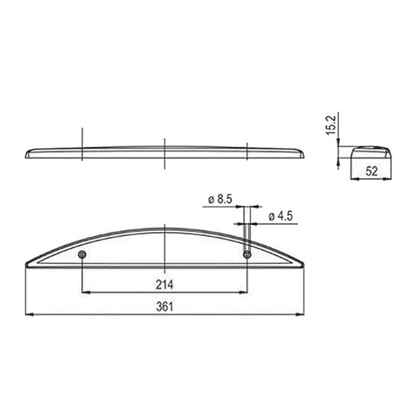 Terzo stop a LED mezzaluna trasparente FNL8406