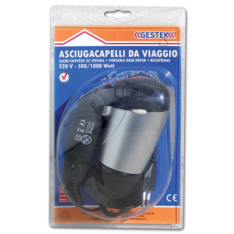 Asciugacapelli 230 V potenza 1200W con due velocita FON02