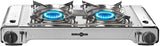 Brunner Fornello a Gas Devil Double  2 Fuochi con Grill in Alluminio, Accensione Piezo