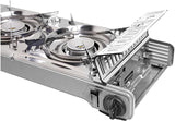 Brunner Fornello a Gas Devil Double  2 Fuochi con Grill in Alluminio, Accensione Piezo