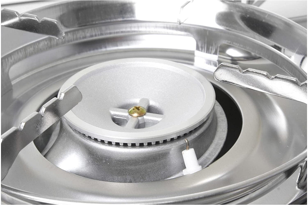 Brunner Fornello a Gas Devil Double  2 Fuochi con Grill in Alluminio, Accensione Piezo