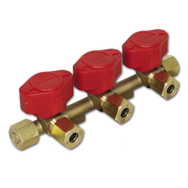 Grifo de gas Truma de 3 vías de 8 mm