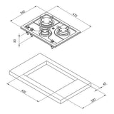 Piano cottura Burny 3 fuochi 8032793936671