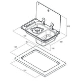 Randi 1-Flammen-Kochfeld mit Spülbecken rechts FRN361