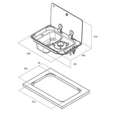 Randi 1-burner hob with left-hand sink FRN362