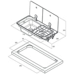 Piano Cottura Elettrico Randi 2 fuochi con Lavello SX 8032793936800