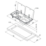 Randi XL 2-burner hob with right-hand sink 8032793936770