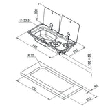 Randi XL 2-Burner Hob with Left Sink 8032793936602