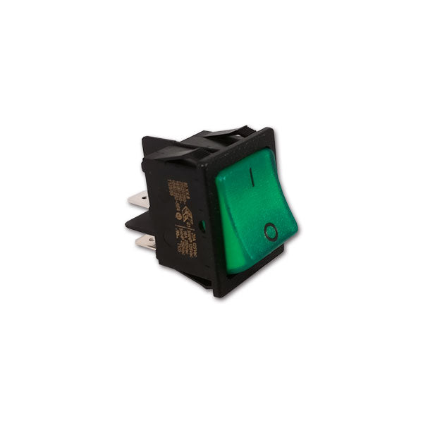 Interruttore luminoso verde 230V compatibile FRR1257