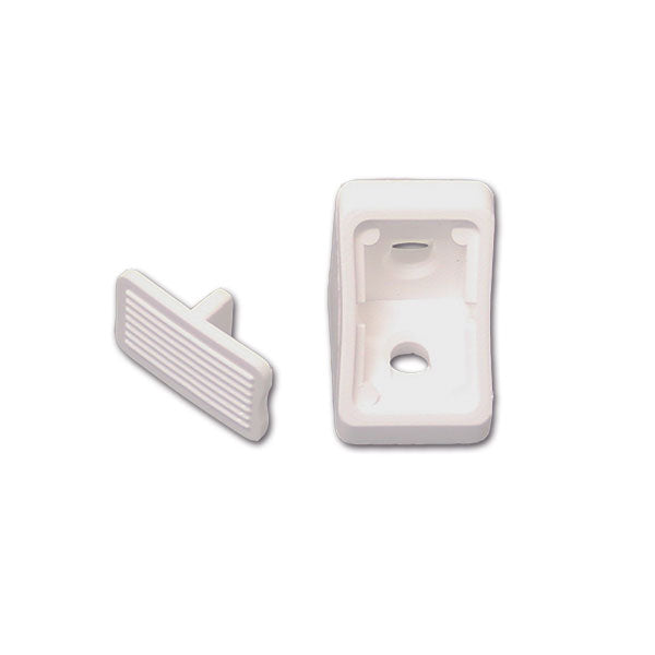 Fijación para muebles de 2 agujeros blanca FSM02