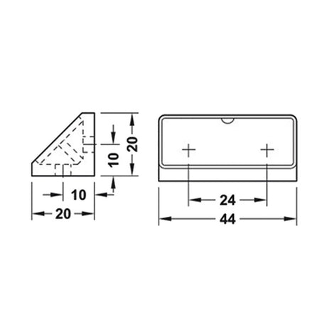 Weißer 4-Loch-Möbelverschluss - Blisterverpackung FSM03C