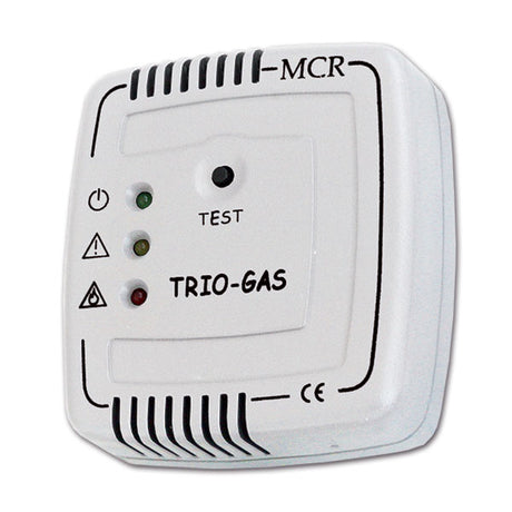 TrioGas Dreiwertiger Gasleckdetektor mit weißer Frontplatte für Wohnmobile und Wohnwagen FUG103B