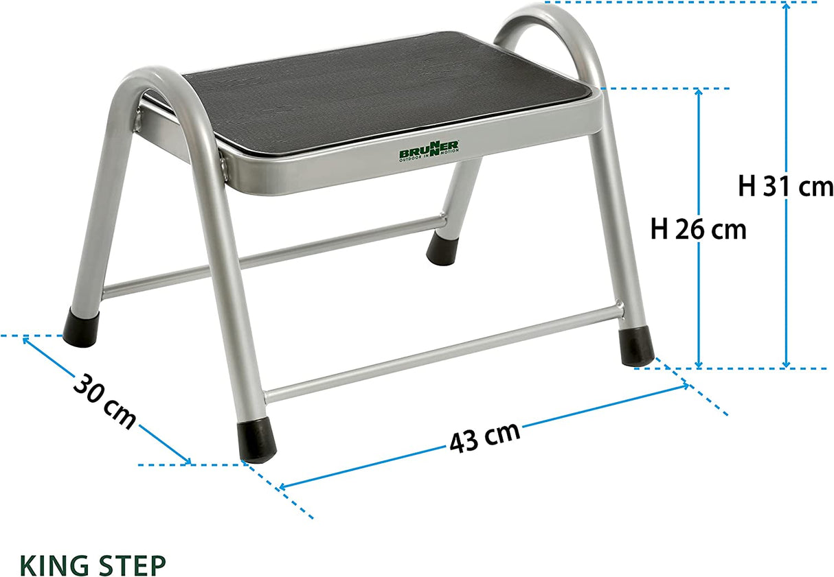 BRUNNER KING STEP Gradino campeggio acciaio 435x350x250mm fino 150 kg