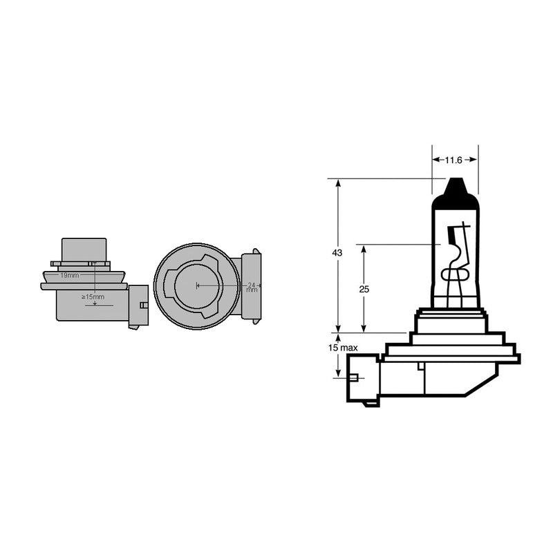 Riatec Lampada H11 12v 55W Alogenapgj19-2