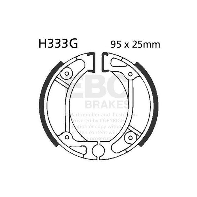 Ebc Brake Shoes sym 50 Dd 2T 02-Slotted H333G