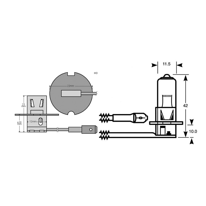 Riatec Lampada H3 12v 55W Alog.Pk22S