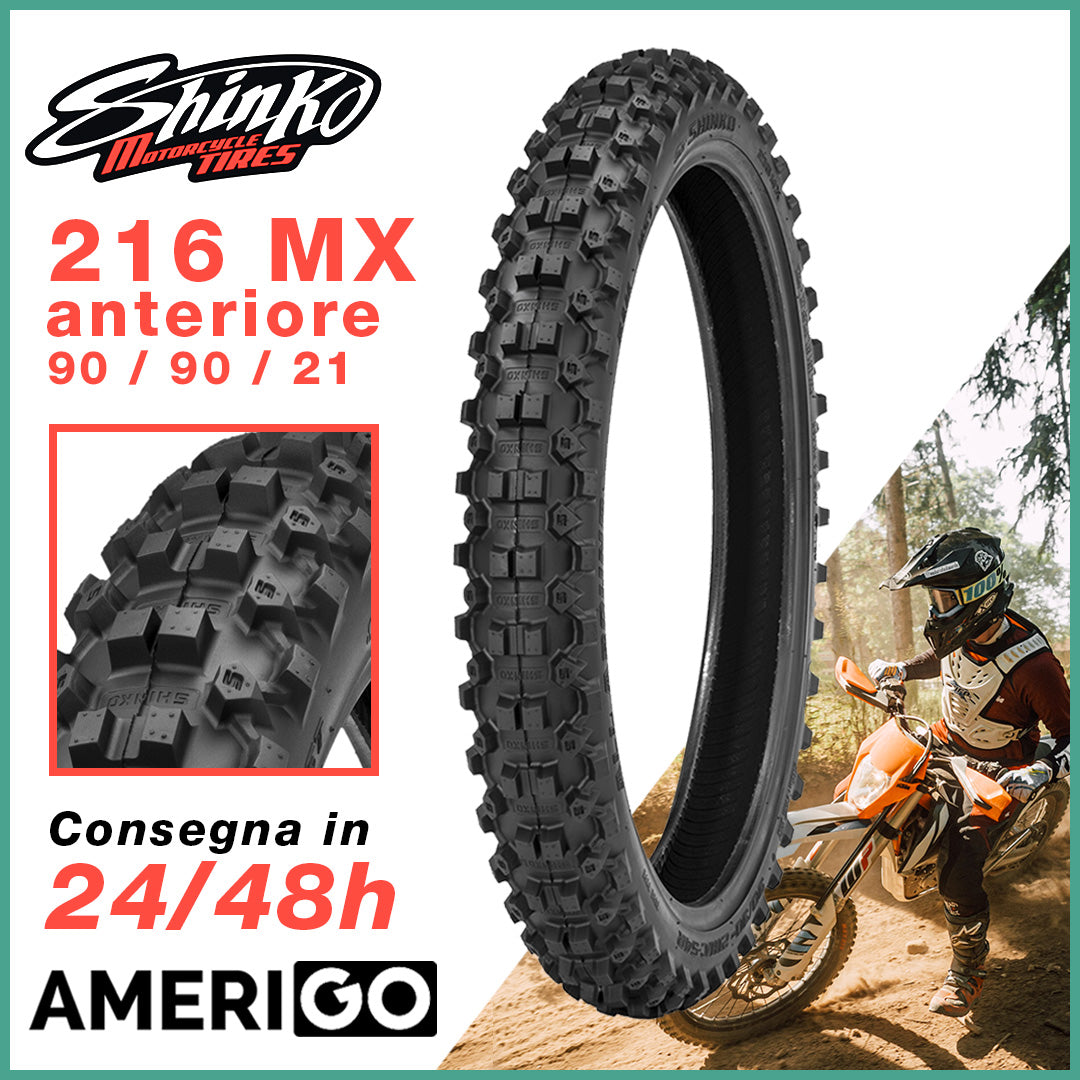 SHINKO Pneumatico 90/90-21 54R TT 216 MX Anteriore Enduro/Cross