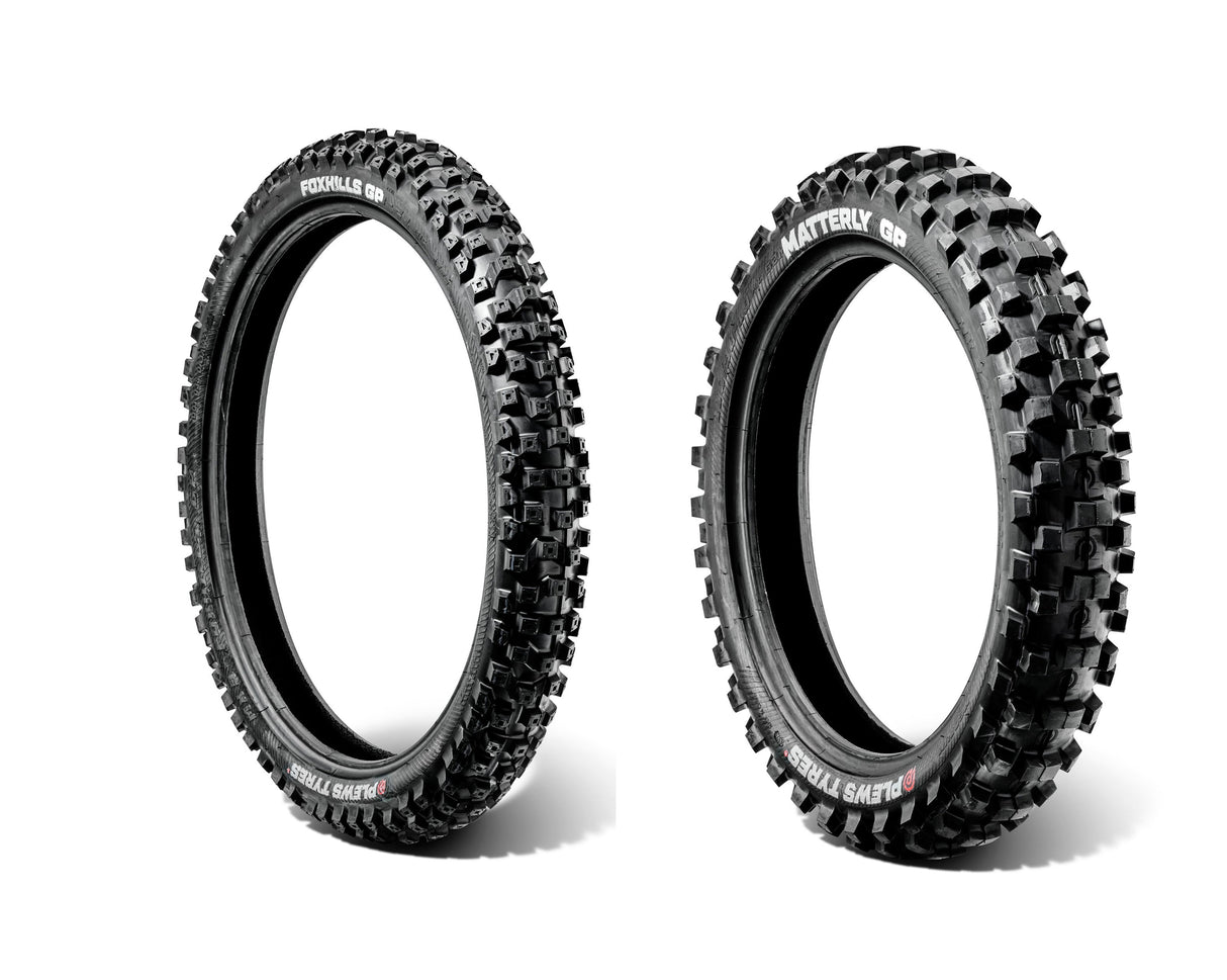 Plews Tyres Coppia Pneumatici FOXHILLS 80/100-21 - Hard MX MATTERLY 100/90-19 - Medium MX