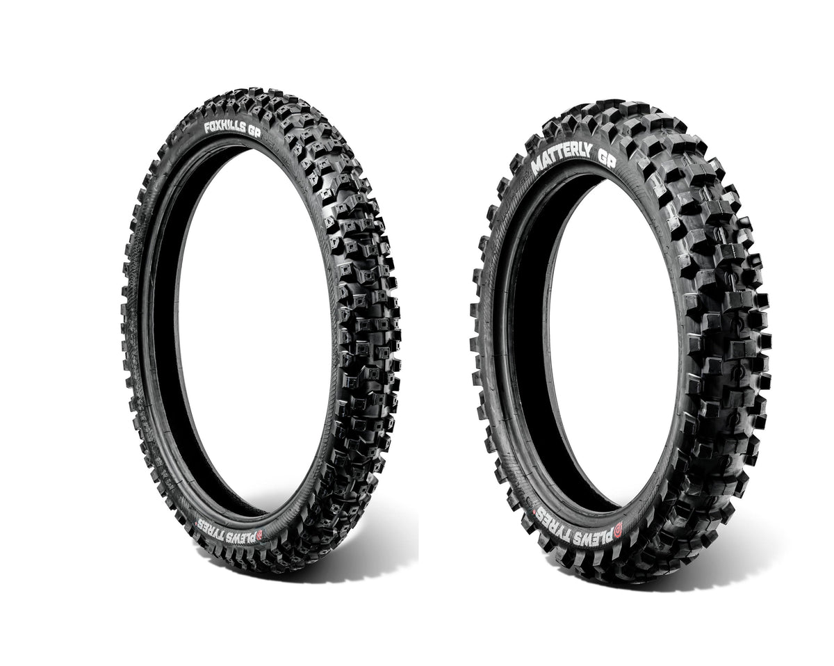 Plews Tyres Coppia Pneumatici FOXHILLS 80/100-21 - Hard MX MATTERLY 110/90-19 - Medium MX