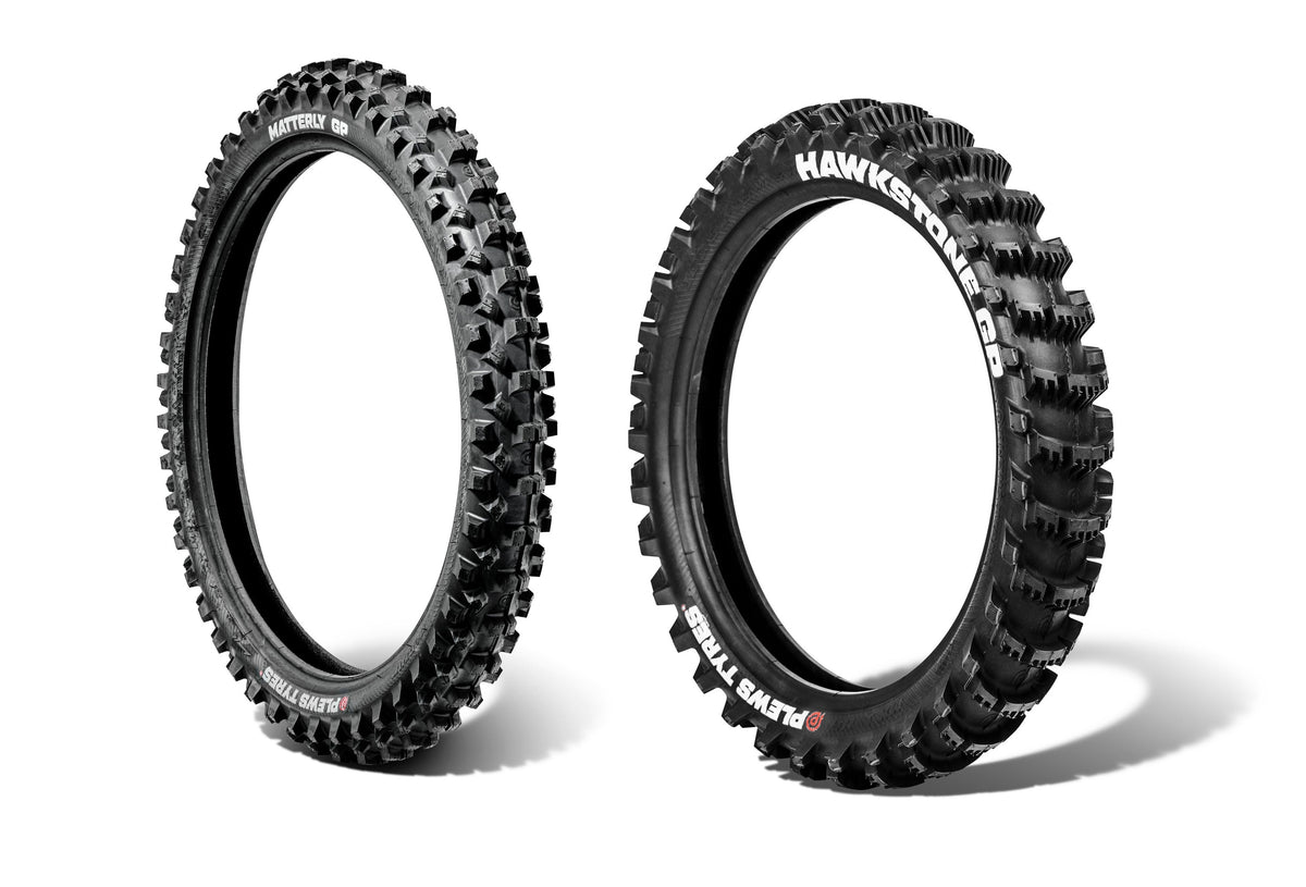 Par de neumáticos Plews Tires MATTERLY 60/100-14 - MX medio HAWKSTONE 80/100-12 - MX blando