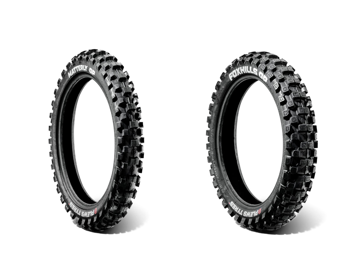 Plews Tyres Coppia Pneumatici MATTERLY 80/100-21 - Medium MX FOXHILLS 100/90-19 - Hard MX