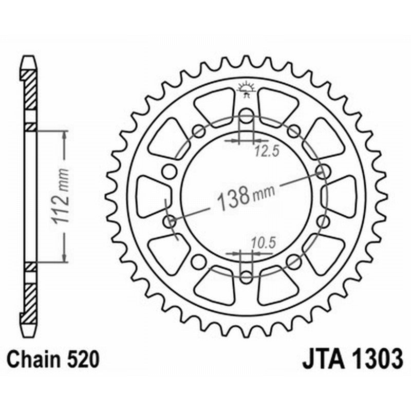 Jt Corona Aluminio 7075T6 Jta 1303 Z48 Blk JTA1303.48BLK