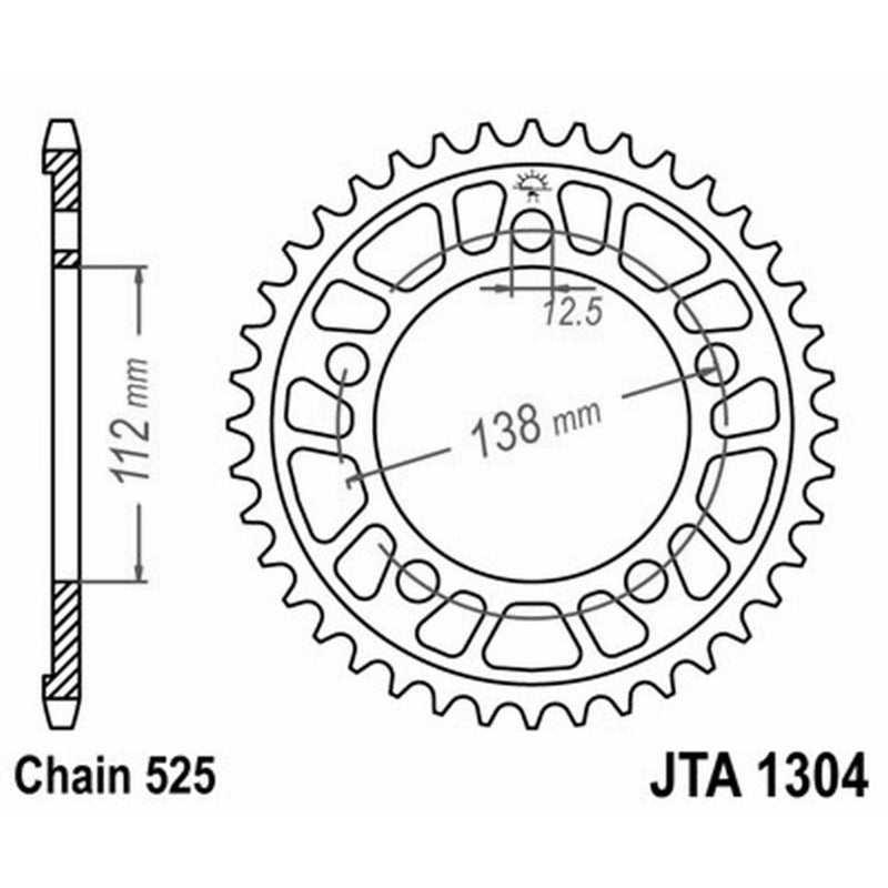 Jt Corona Aluminio 7075T6 Jta 1304 Z44 denti JTA1304.44