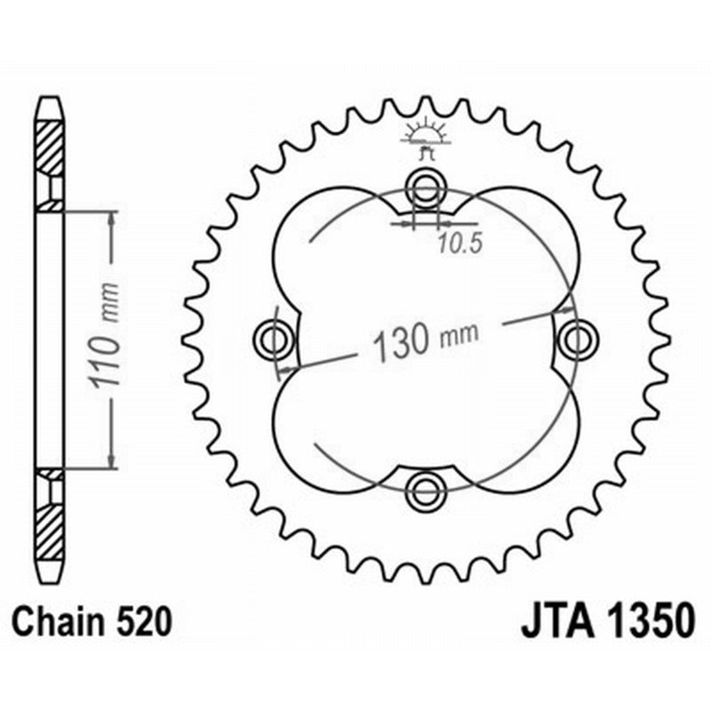 Jt Corona Aluminio 7075T6 Jta 1350 Z38 denti JTA1350.38