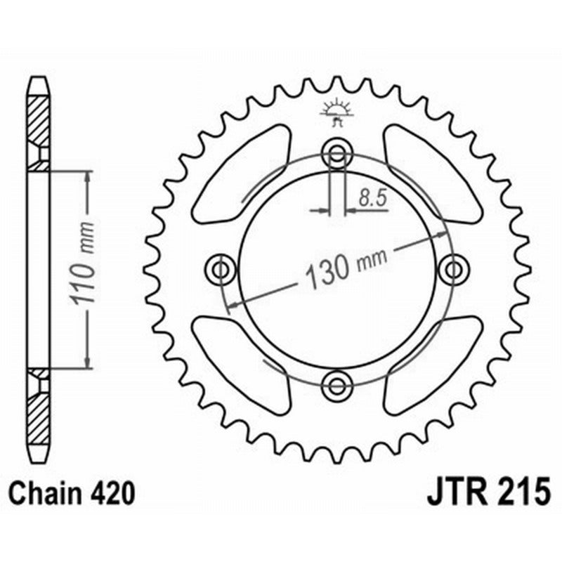 Jt Corona Aluminio 7075T6 Jta 215 Z50 denti JTA215.50