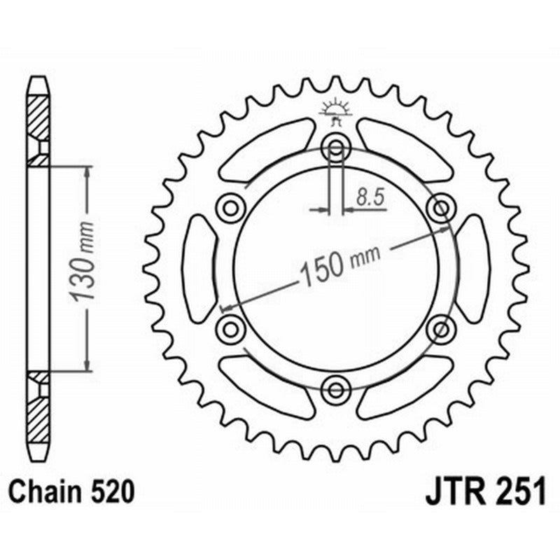 Jt Corona Aluminio 7075T6 Jta 251 Z52 denti JTA251.52