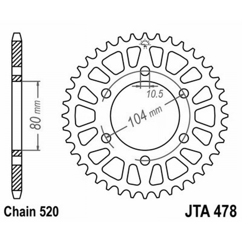 Jt Corona Aluminio 7075T6 Jta 478 Z44 denti JTA478.44