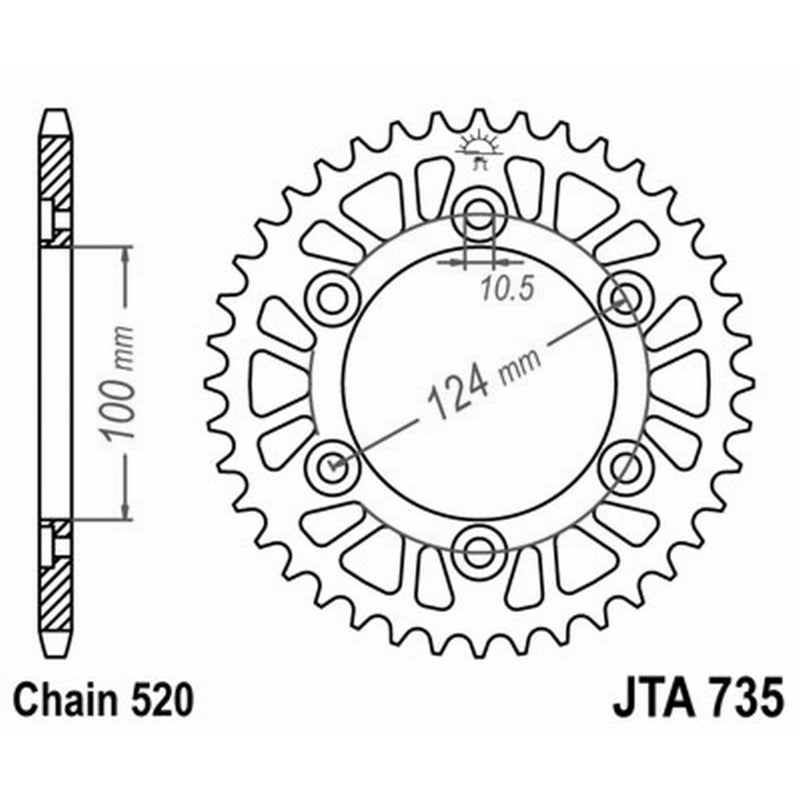 Jt Corona Aluminio 7075T6 Jta 735 Z41 denti JTA735.41