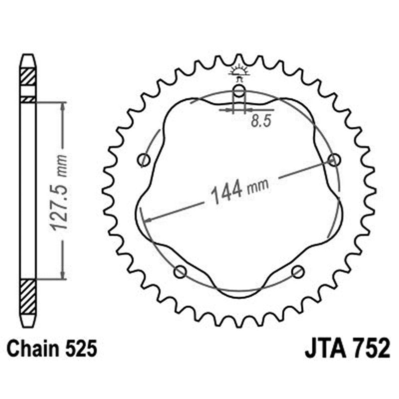 Jt Corona Aluminio 7075T6 Jta 752 Z36 Richiede Parastrappi Jta750B JTA752.36