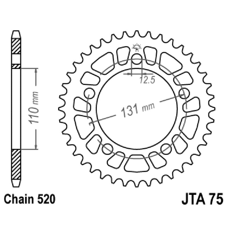 Jt Corona Aluminio 7075T6 Jta 75 Z45 denti JTA75.45